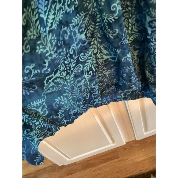 Soft Surroundings Tortuga Tunic Sz L V Neck Watery Blue Hues Boho - Picture 3 of 7